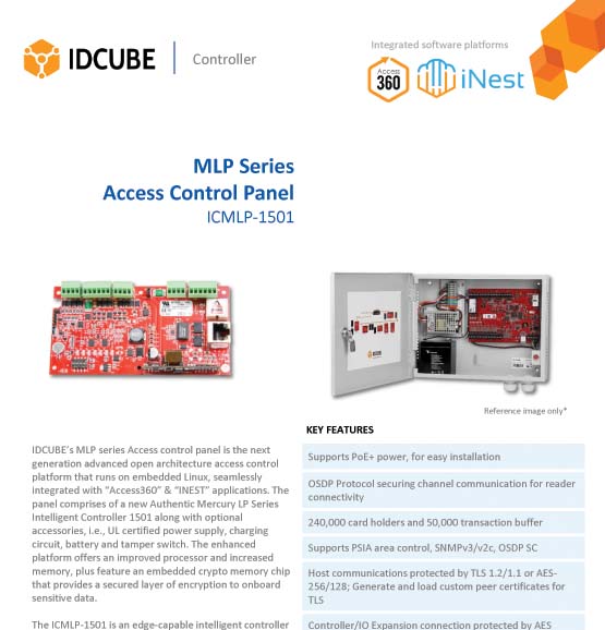 MLP Series
Access Control Panel
ICMLP-1501
