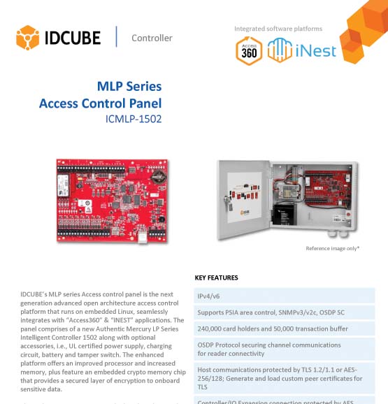 MLP Series
Access Control Panel
ICMLP-1502