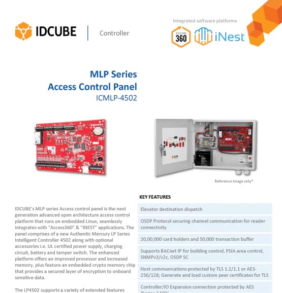 MLP Series
Access Control Panel
ICMLP-4502