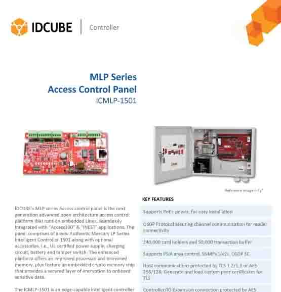 MLP Series
Access Control Panel
ICMLP-1501