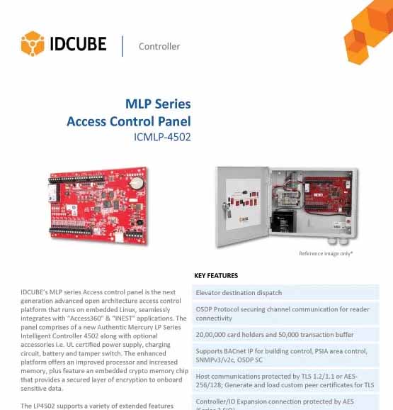 MLP Series
Access Control Panel
ICMLP-4502