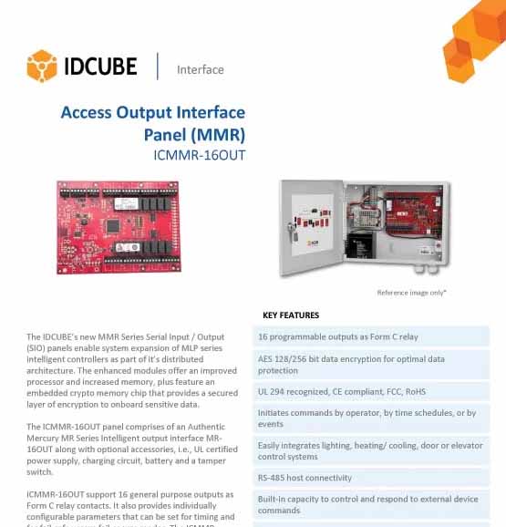 Access Output Interface
Panel (MMR)
ICMMR-16OUT
