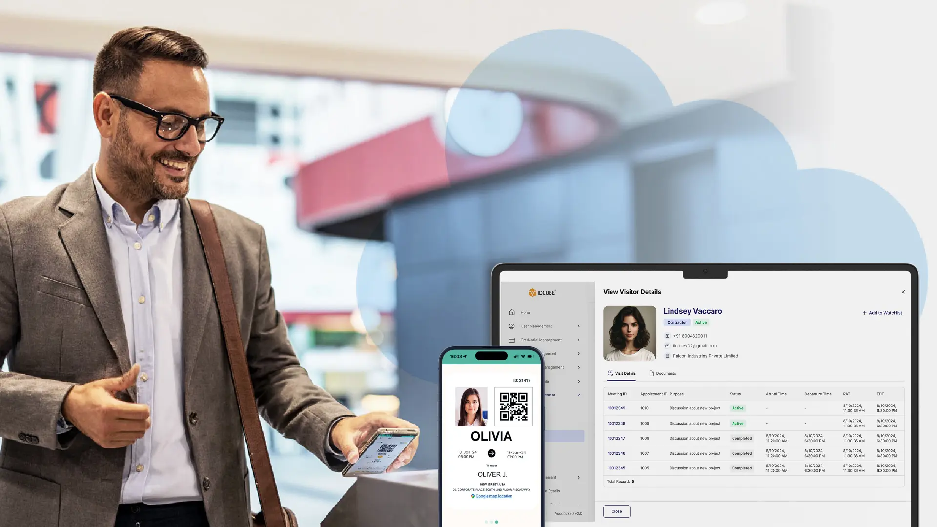 Cloud visitor management system: from check-in to access control